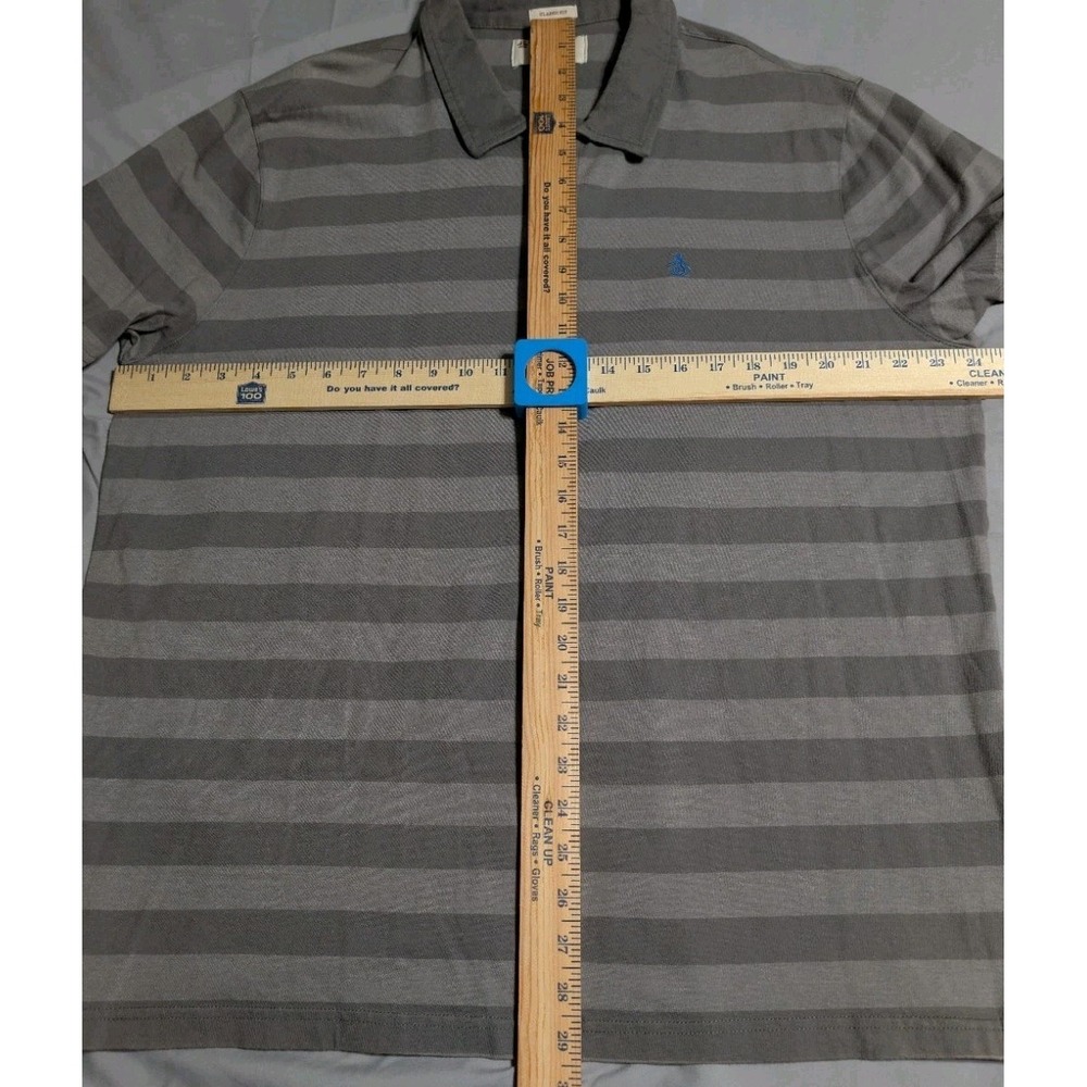 Original Penguin Polo Shirt Mens XXL Gray Striped Classic Fit Short Sleeve - Picture 4 of 5